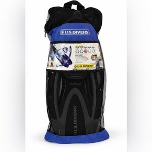 U.S. Divers Adult Snorkel Set Mask Snorkel Fins Travel Bag NEW